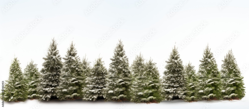 Poster an isolated christmas tree on a white background featuring copy space for text