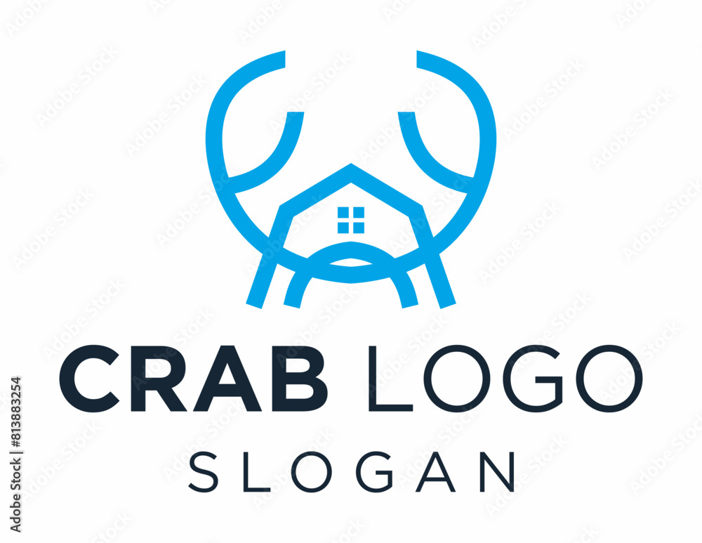 Poster logo design about crab on a white background. made using the coreldraw application.