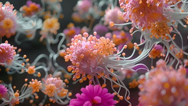 Digitally-rendered cancer cells expanding in a biological environment.