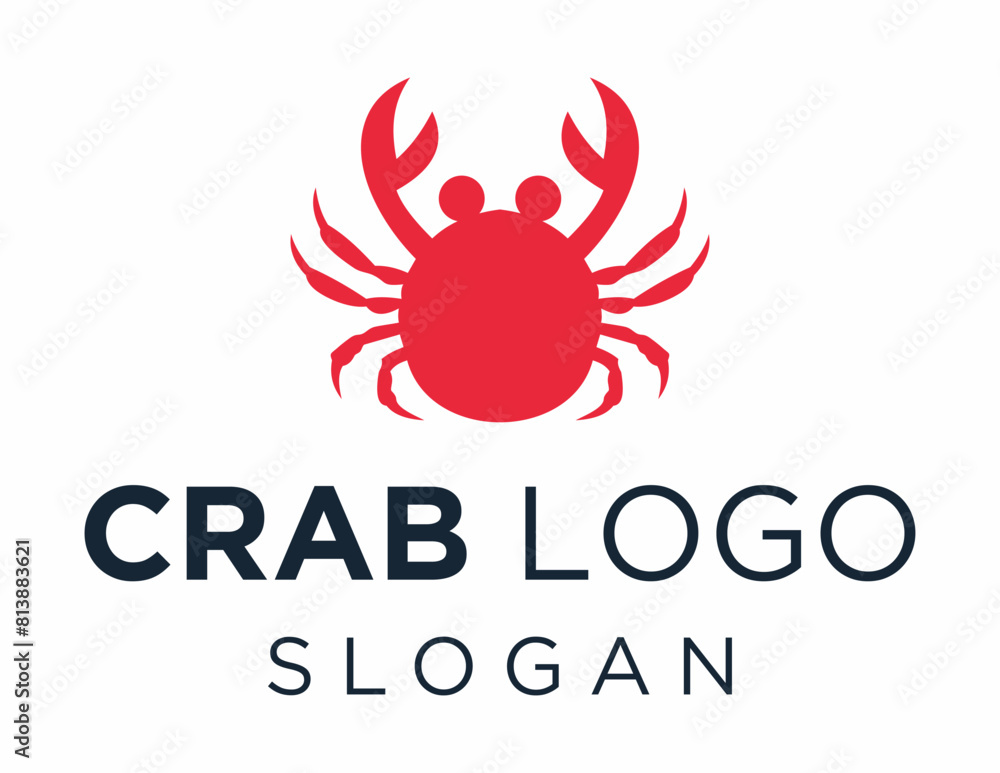 Poster logo design about crab on a white background. made using the coreldraw application.