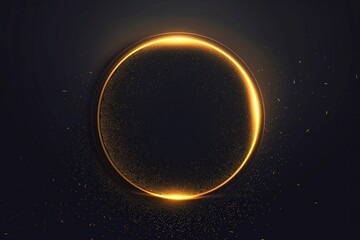 Black Friday Sale Glow Ring Luxury Banner: Featuring a dark finely patterned texture background, elegant gold text lettering, and a glowing eclipse round frame. Ideal for website posters, flyers, or s