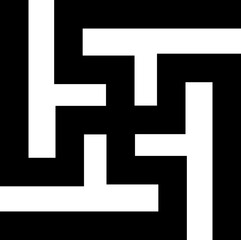 Abstract geometric decoration. Simple, minimalistic, simple flat black geometric design element