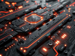 futuristic high-tech circuit board