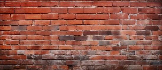 Naklejka premium The background of the image depicts a red brick wall with empty space available for copy. Copy space image. Place for adding text and design