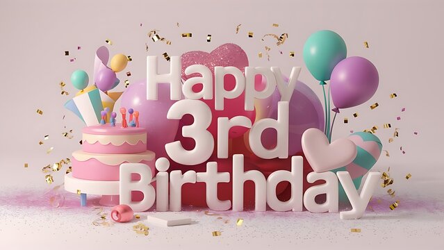 Happy 3Rd Birthday Images Browse 54 Stock Photos Vectors and Video Adobe Stock