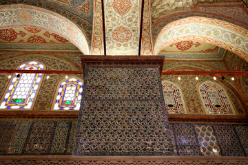 Interior of the Blue Mosque in Istanbul