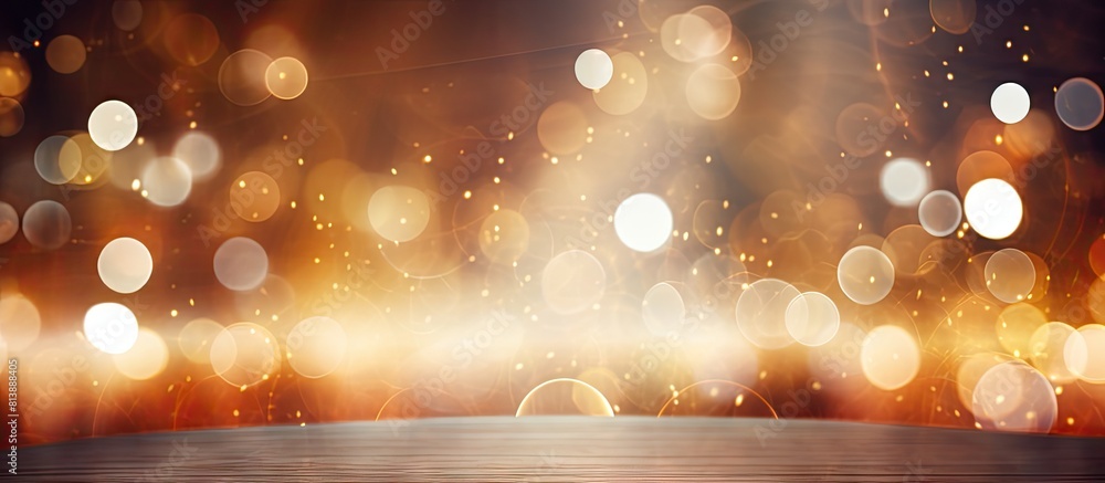 Poster celebratory christmas display with sparkling circle of lights on a blurred background creating a fes