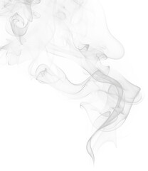 Realistic white smoke texture on Transparent background