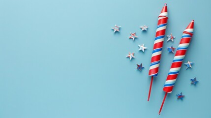 Fourth of July colorful background with empty space