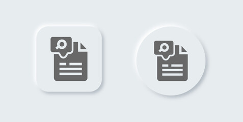 Articles solid icon in neomorphic design style. Blog signs vector illustration.
