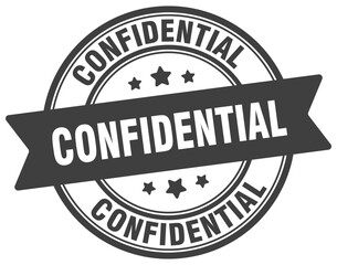 confidential stamp. confidential label on transparent background. round sign