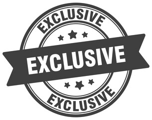 exclusive stamp. exclusive label on transparent background. round sign