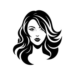 minimalist-girl-black-and-white-logo-design-with-a