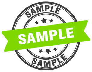 sample stamp. sample label on transparent background. round sign