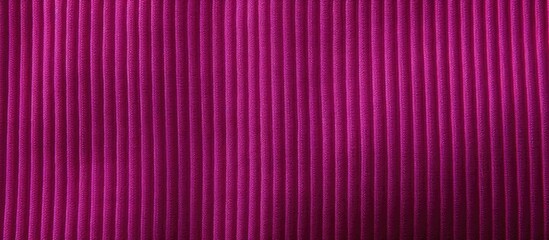 Close up copy space image of a fuchsia colored ribbed cotton fabric showcasing its texture and pattern This natural and organic textile background is made of rib cotton cloth