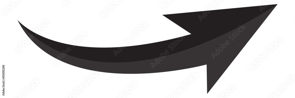 Poster red large forward or left pointing solid long arrow icon sketched as vector symbol