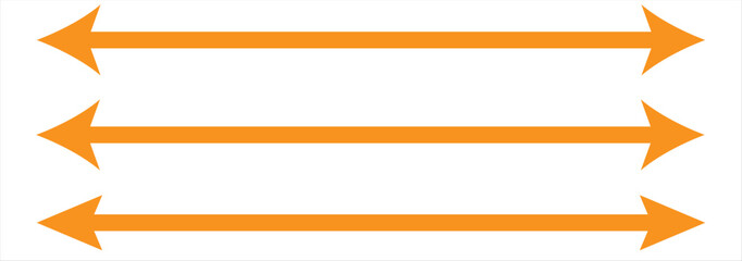 Obraz premium Set of long arrow vector, icon . Horizontal double side arrow. Straight long arrow vector icon set. Long arrows left and right in flat style. eps 10 