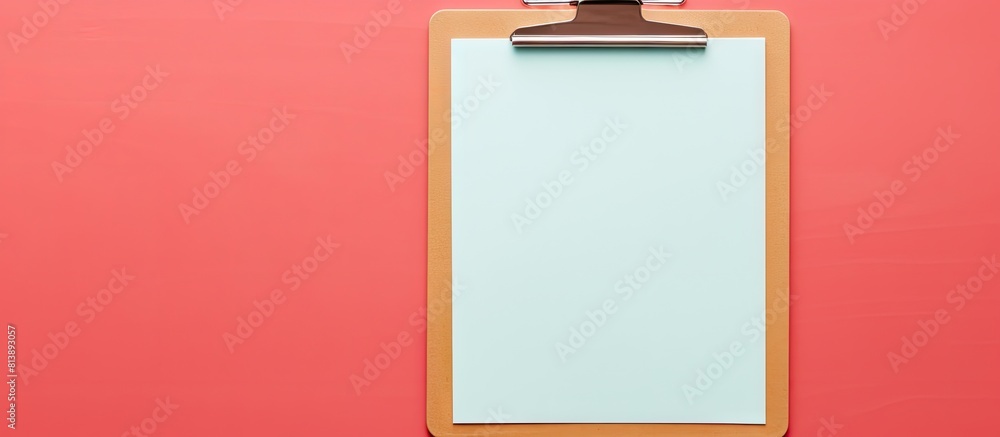 Poster a plain background featuring a simple clipboard provides a creative concept with copy space perfect 