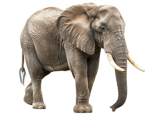realistic elephant in a full body isolated on a white background 
