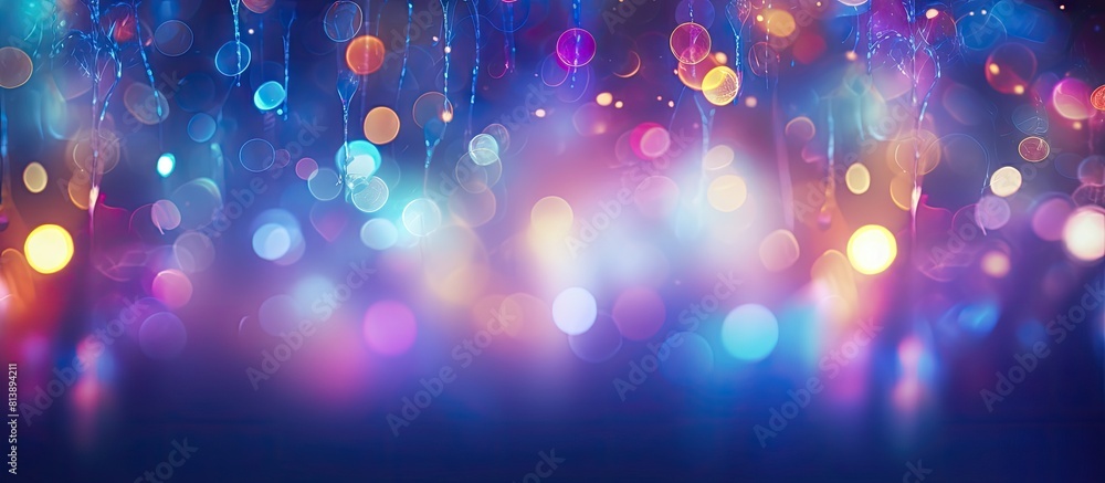 Poster a visually appealing abstract background with out of focus colorful lights providing copy space for 