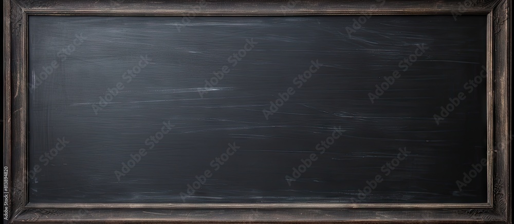 Aufkleber copy space image of an empty black chalkboard with traces of chalk showcasing its classic texture