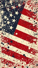 Fototapeta premium Fourth of July colorful background with empty space