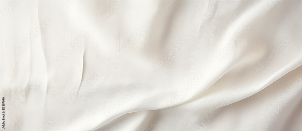Poster close up of a white linen canvas serving as an artistic background with ample copy space for creativ