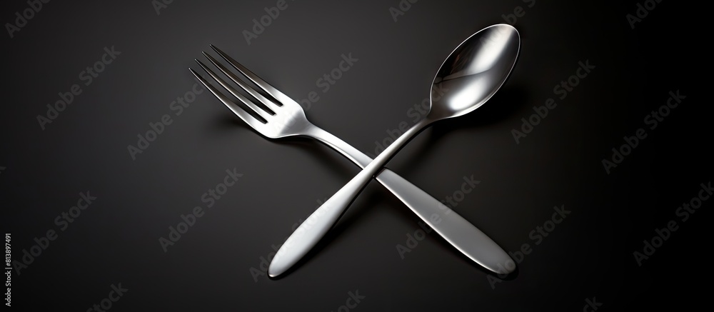 Poster cutlery set featuring a fork and spoon with ample space for copy in the image