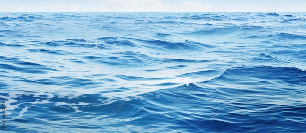 Poster abstract pattern of calm ocean water background with blue waves softly rolling on the sea s surface 