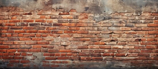A textured brick wall displaying its aged charm with a weathered appearance provides an ideal backdrop for showcasing copy space images