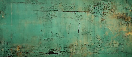 Grunge texture abstract background with adhesive tape scraps on an old green metal panel creating a unique copy space image - Powered by Adobe