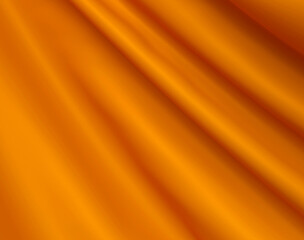 Beautiful Orange Silk. Drapery Textile Background. Abstract soft elegant satin