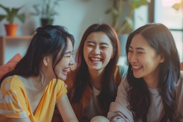 Obraz premium Group of women sitting on a couch, suitable for lifestyle and friendship concepts