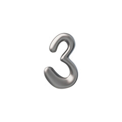 Y2K 3D holographic digit, vector isolated illustration.