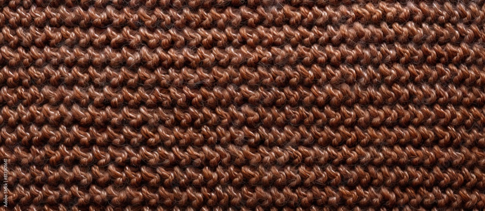 Poster an abstract background with a textured brown knitted rug pattern ideal for copy space images