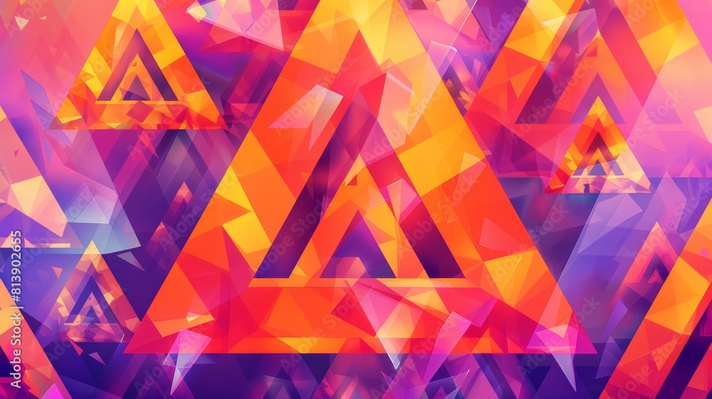 Poster the banner is an abstract template with a pattern of colored triangles