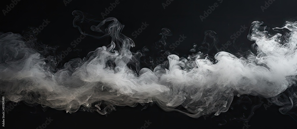 Poster a thick white smoke trail fills the sky leaving behind a space for inserting an image. copy space im