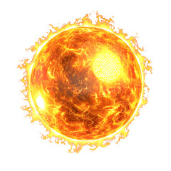 hot sun Isolated on transparent background