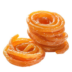 Indian Sweet Jalebi  one of the delicious sweets in India. Isolated on white background.