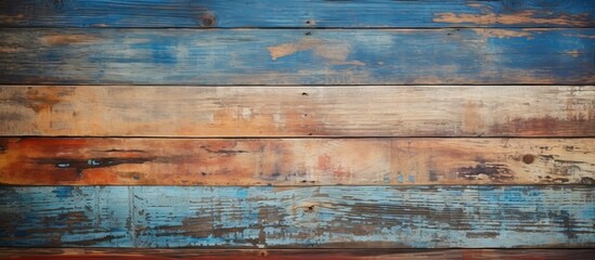 Obraz premium A trendy vintage wood background with an old painted wood texture suitable for design solutions interior decor advertising presentations labels webpages and screens Includes copy space for writing