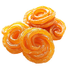 Indian Sweet Jalebi  one of the delicious sweets in India. Isolated on white background.