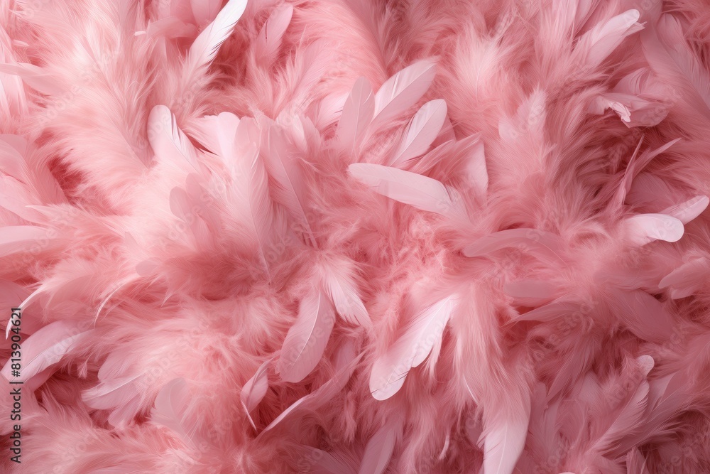 Aufkleber close-up of delicate pink feathers creating a fluffy and soft texture