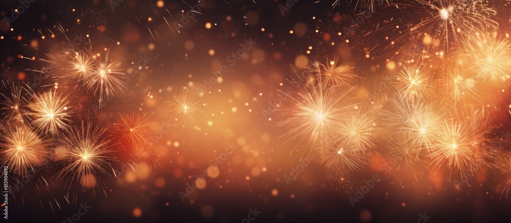 Poster an abstract holiday background with fireworks during new year or christmas featuring copy space for 