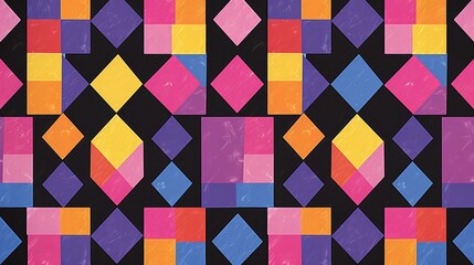 Colorful retro pattern with geometric ornamentation