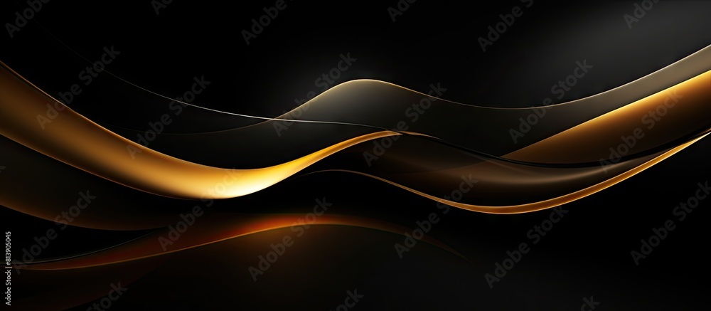 Poster a sleek black backdrop adorned with gleaming gold lines creating an abstract pattern ample room for 