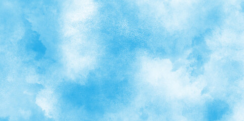 Watercolor illustration art marble painting abstract blue color texture,  brush painted blue background used in weeding card. modern dramatic sky with clouds on blue background.