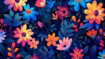 A retro floral background with flowers. An element for vintage wallpaper designs.