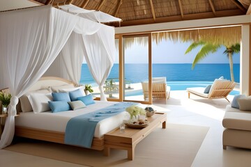 Obraz premium Beautiful Modern bedroom Generative AI