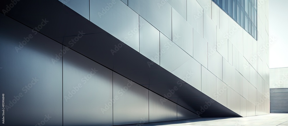 Poster abstract background image of the exterior of a modern architectural building with ample copy space f
