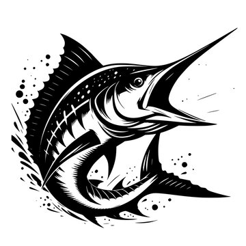 recommend clip art: illustration of a marlin fish